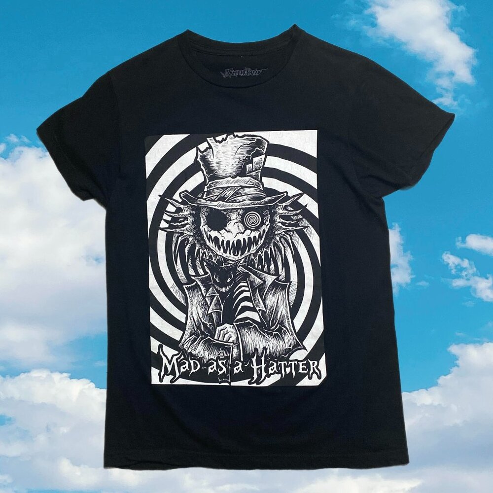 VampireFreaks Madhatter Mad As A Hatter T-Shirt SMALL Industrial Goth Emo Punk